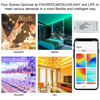 MoesHouse ZigBee Akıllı Dimmer Modülü Anahtarı RGB CCT LED Şerit için Akıllı Yaşam Tuya App Kontrolü Alexa Echo ile Google Ev