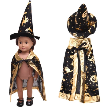 Kawaii Çocuk Cadılar Bayramı Koleksiyonu Pamuk Şapka Pelerin Seti 18 İnç amerikan oyuncak bebek ve 43 cm Yeniden Doğmuş Bebek Ücretsiz Kargo c330