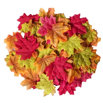 50/100 adet Yapay Akçaağaç Yaprakları Sahte Simülasyon Sonbahar Yaprakları Sonbahar Dekorasyon Şükran Günü Partisi DIY Dekor Cadılar Bayramı Bırakın