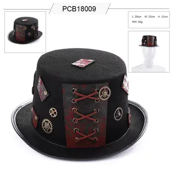 Punk Gotik Vites Cosplay Kostüm Dize Şapkalı Üst Şapka Steampunk, Giyim Baş Dayanıklı Unisex Kostüm Parti Aksesuarları Masquerade