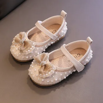 Çocuk Ayakkabı Kızlar Prenses Glitter Flats Çocuk moda ayakkabılar Pullu Yay Toddler Flats Ayakkabı 2022 Bahar Yeni E607