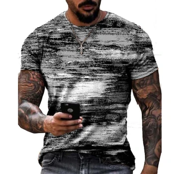 Erkek Graffiti 3D Baskılı T Shirt O Boyun Polyester Malzeme Streetwear Kısa Kollu Gevşek Büyük Boy Yaz Nefes Giyim