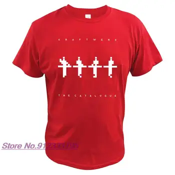 Kraftwerk Tshirt Albümü Katalog T Shirt Alman Elektronik Bant AB Boyutu %100 % Pamuk Yüksek Kaliteli Temel Camiseta