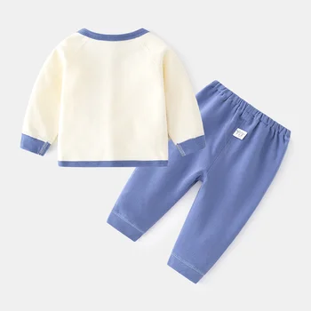 Bahar Sonbahar Bebek Giysileri Yeni doğan Erkek Kız Setleri Uzun Kollu T gömlek +Pantolon 2 Adet Bebek Ev Seti Kostüm Yenidoğan Bebekler için