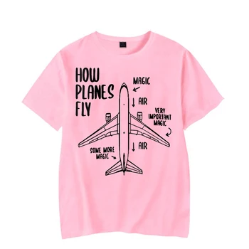 90s Estetik Nasıl Uçaklar Sinek Baskı T Shirt Kadın Harajuku Rahat Gömlek Femme Grafik Komik Kawaii En Tees Kore Tee Gömlek