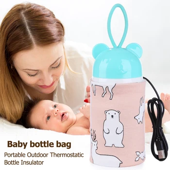 USB Süt Şişesi ısıtma Kapağı Biberon ısıtma Termostatı Çanta Taşınabilir Bebe Emniyet İsıtıcı Bebek Hemşirelik Yalıtımlı Malzemeleri