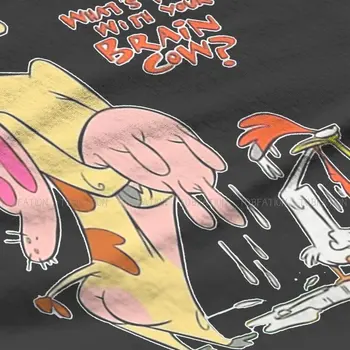 Inek ve Tavuk Animasyon Komedi Fantezi TShirt Erkekler için Boğuldu Sıçan Yumuşak Eğlence Tişörtü T Shirt Yüksek Kalite Moda Kabarık