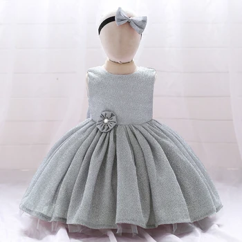 Yaz Zarif Pullu 1st Doğum Günü Elbise Toddler Kız Giysileri Çocuk Giyim Vaftiz Prenses Parti Kostüm Backless Balo