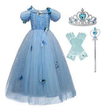 Fantezi Kız Parti Prenses Kostüm Çocuklar için Çocuk Doğum Günü Cosplay Elbise Cadılar Bayramı Karnaval Kılık Giyim