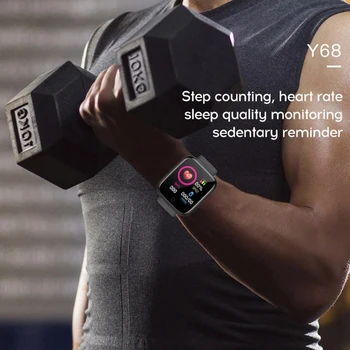 2 Adet D20 ı7s akıllı saat Erkekler Kadınlar Bluetooth Dijital Saatler Spor FitnessTracker Pedometre Y68 Android Ios için Smartwatch