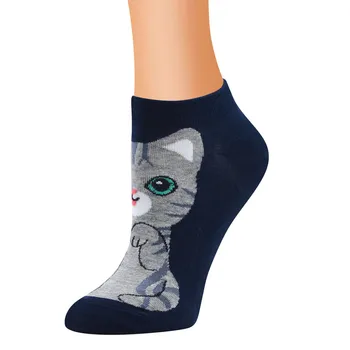 Kawaii kadın Hayvan Pamuk Çorap Sonbahar Kış Güzel Kedi Kitty Siyam Kedi Birçok Desenli Kadın Bayanlar Komik Sevimli Çorap