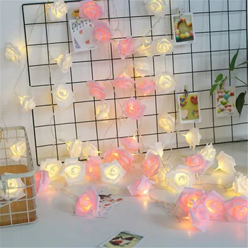 USB / Pil Kumandalı 10/20/40 LED gül çiçek dize ışıkları yapay çiçek Buket Garland sevgililer Günü Düğün Parti