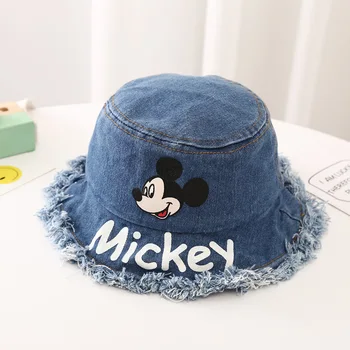 Disney Mickey Mouse Bebek Kovboy Kova Şapka Çocuklar güneş şapkaları Erkek Kız Balıkçı Kap Çocuk Panama Plaj Bebek Kapaklar