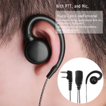 2022 180 Derece Döner Kulak Kancası Kulaklık için Mikrofon PTT ile Motorola Boafeng 2 Yönlü Telsiz Walkie Talkie Mikrofon PTT ile Yeni Sıcak Satış