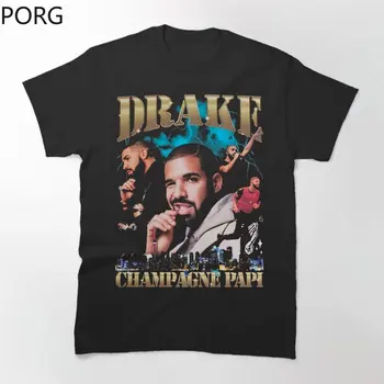 Drake Vintage retro tişört, Hip Hop Rap T-shirt Harajuku Erkekler Sanat T-Shirt Komik Gömlek, Hip Hop Desen Rahat Sokak Üst Nötr