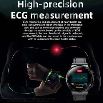2022 Yeni EKG + PPG akıllı saat Erkekler Sangao Lazer Tedavisi Sağlık Kalp Hızı Kan Basıncı Spor Smartwatch Uyku İzleme Saati + Kutu