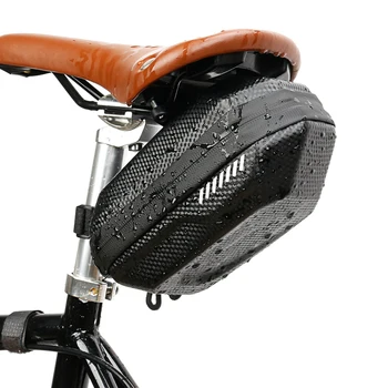 Yüksek Kapasiteli Bisiklet Kuyruk Paketi EVA Sert Kabuk Eyer Çanta Su Geçirmez Karbon Desen Dağ Bisikleti Çantası Binicilik Malzemeleri