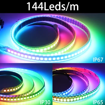 WS2812B Dijital Esnek ayrı Ayrı adreslenebilir Piksel Led Şerit WS2812 RGB led ışık 30/60/74/96/144 Piksel / Leds / M DC5V
