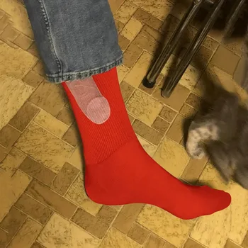 2023 Yenilik Komik Çorap Gösteriş-Penis Şaka Maruz Prank Baskı noel hediyesi Yeni Gösteriş Komik Renkli Çorap Seksi Çorap