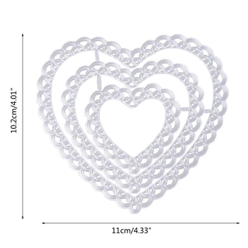 El yapımı DIY Ajur Kalp Şekli Kesme Die Karbon Çelik Kesim Dekor Kartı 95AA