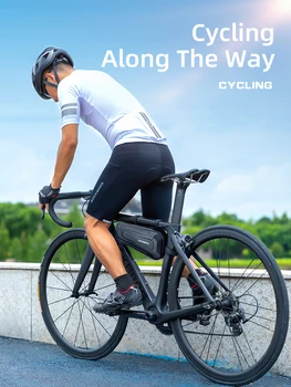 ROCKBROS Sert Kabuk Bisiklet Çantası MTB Yol Bisikleti Çantası Karbon Desen Su Geçirmez Üst Tüp Çanta Bisiklet Eyer Çantası 1.5 L Yüksek Kapasiteli