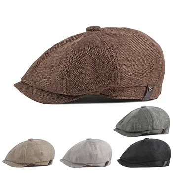 2021 Yeni erkek Rahat Newsboy Şapka İlkbahar ve Sonbahar İnce Retro Bere Şapka Moda Vahşi Rahat Şapka Unisex Vahşi Sekizgen Şapkalar