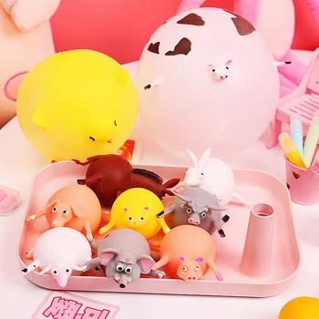 Yaratıcı yumuşak kauçuk şişme tavuk hippo pop up hayvan darbe Balon hayvan Stres Giderici sıkmak oyuncak prank hediye
