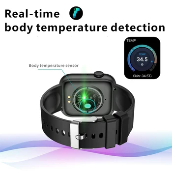 2023 Moda Smartwatch Vücut Sıcaklığı Algılama Bluetooth Çağrı Su Geçirmez Spor akıllı saat Erkekler Kadınlar için IOS Android Telefonlar