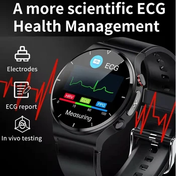 EKG PPG akıllı saat Erkekler Vücut Sıcaklığı Kablosuz Şarj Smartwatch Kan Basıncı Oksijen spor fitness takip chazı Android Ios için