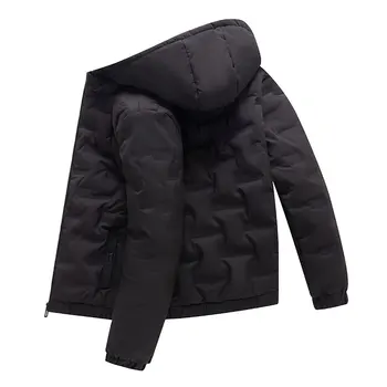 2021 Yeni Kış Ceket Erkekler Sıcak Giysiler Katı Kalın Pamuklu Astar Su Geçirmez Palto Erkekler Sonbahar Spor Ceket Damla Gemi