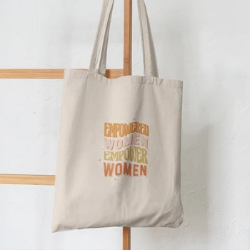 Kadın Alışveriş çantası Zihniyet her şey baskılı Kawaii Çanta Alışveriş Tuval Alışveriş Çantası kız çanta Tote Omuz Bayan Çantası
