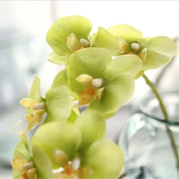 10 Kafaları 72 cm Yapay Çiçek Phalaenopsis Lateks Silikon Gerçek Dokunmatik Büyük Orkide Orchidee Düğün Ev Dekorasyon