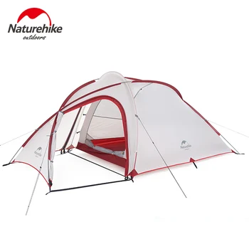 Naturehike Yeni Hiby 3 Kamp Çadırı 3-4 Kişi Çadır 20D Kumaş Açık aile çadırı Çift Katmanlı Yağmur Geçirmez Turizm Çadırı