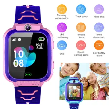 Q12b Çocuk akıllı saat Hayat Su Geçirmez Çocuklar Konumlandırma Çağrı Smartwatch Uzaktan Bulucu İzle Erkek Kız İçin