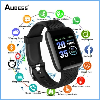Aubess akıllı saat Erkekler Kadınlar Kan Basıncı Smartwatch Spor İzci Pedometre 116 Artı akıllı saat es akıllı bilezik