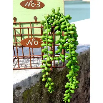 Yapay Bitki Dize Yeşil Boncuk Zincirler Bitki Yapay Asılı Bitki Dize İnciler Sahte Etli Sahte Bitki Ev İçin