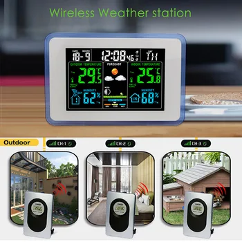 Çok fonksiyonlu Dijital Hava İstasyonu Termometre renkli ekran Açık Kapalı Higrometre Sıcaklık nem test cihazı Ev İçin