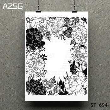 AZSG Güzel Çiçekler Şeffaf Şeffaf Damga / Mühür için DIY Scrapbooking / fotoğraf Albümü Dekoratif Açık Damga Yaprak