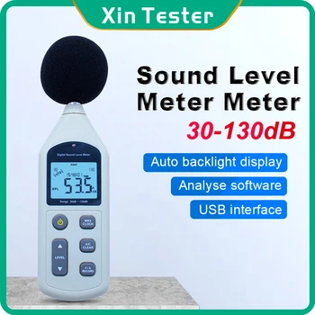Xın Test Cihazı Dijital Ses Seviyesi Ölçer 30~130db kaydedici Gürültü Ses dedektörü Otomotiv Mikrofon GM1356