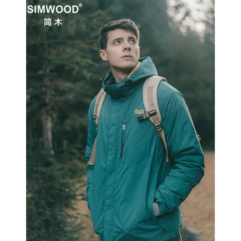 SIMWOOD 2022 Sonbahar Kış Yeni erkek 3 in 1 Ceketler Sıcak Aşağı Astar Ayrılabilir Mont Rüzgar Geçirmez Yürüyüş Dış Giyim