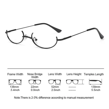 1 ADET Yarım Çerçeveleri Gözlük Çerçeve Unisex Vintage Oval Hiçbir Lens Optik Gözlük Cosplay Fotoğraf Dekorasyon Metal Parti Gözlük