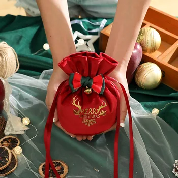 Noel 2023 Elma Çanta Şeker Hediye Kutusu Nuga Çerez Ambalaj Çocuklar Noel Baba İyilik Mutlu Yeni Yıl Partisi İyilik Elma Kutusu