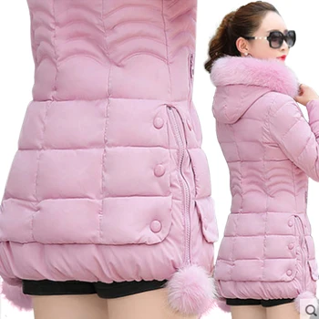 Kış Ceket Kadınlar 2022 kış ceket saf renk rahat Kürk Yaka Kapşonlu uzun kapşonlu pamuklu kadın ceketi
