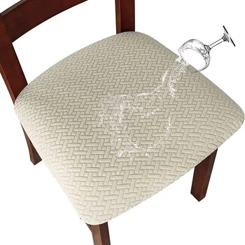 6 Su Geçirmez Yemek Sandalyesi klozet kapağı Jakarlı Çıkarılabilir Sandalye koltuk minderi Slipcover yemek odası sandalyesi