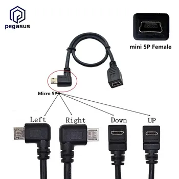 USB 2.0 Mini 5pin A Dişi Mikro 5pin B Erkek Adaptör dönüştürücü kablosu
