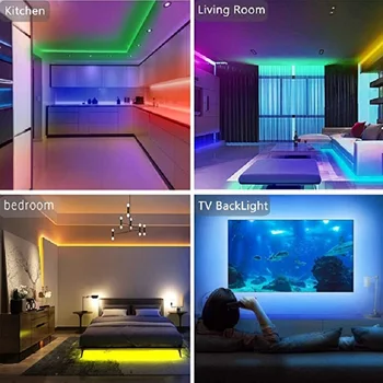LED şeritler Bluetooth Müzik Senkronizasyonu Neon buz ışıkları 5050 TV arkaplan ışığı Odası Dekor Telefon Kontrolü USB Yatak Odası Dekorasyon 1m 2m 3m 4m 5m