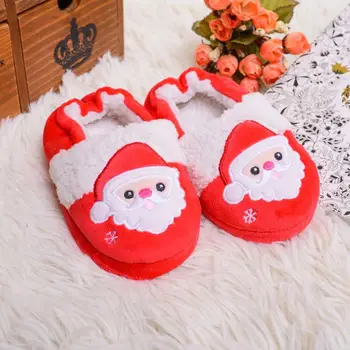 Toddler Kız Terlik Çocuk Erkek Kış Ayakkabı Peluş Sıcak Karikatür Noel Baba Geyik Küçük Çocuk Kapalı Ayakkabı noel hediyesi