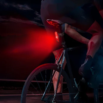 USB şarj bisiklet bisiklet ışık 4 modu flaş bisiklet arka lambası uyarı ışıkları el feneri bisiklet arka bisiklet ışık