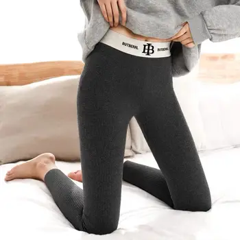 Bayan Kış Kore Tarzı Tayt Zayıflama Termal pantolon Sıkı Gri Sıska Kalın Sıcak Yüksek Bel Tayt Polar