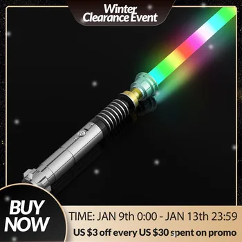 Neo-Piksel Lightsaber Luke Skywalker Düello Bıçağı Smoothswing Metal Hilt Cosplay Lazer Kılıç Erkek Yetişkin Noel Hediye Oyuncaklar